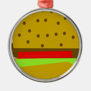 hamburger food fast food burger metal ornament