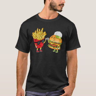 Hamburger Fries High Five Cool Fun Combo Snacks Fu T-Shirt