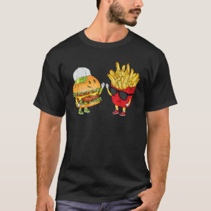 Hamburger Fries High Five Cool Fun Combo Snacks T-Shirt