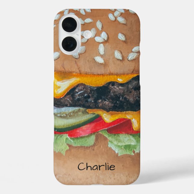 Hamburger Illustration custom name phone cases (Back)