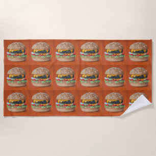 Hamburger Illustration serviette de plage
