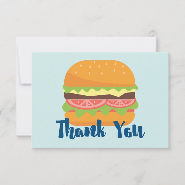 Hamburger Illustration Thank You Card (Front)