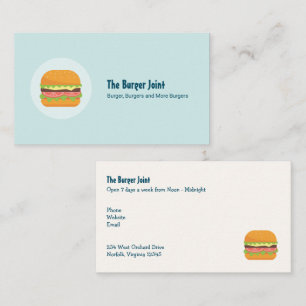 Hamburger Illustration with Tomato and Lettuce Business Card