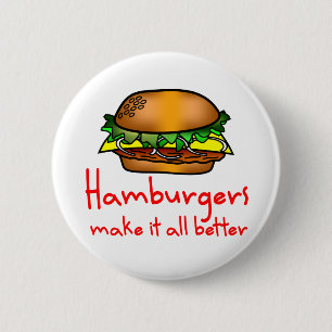 Hamburger Lover 2 Inch Round Button