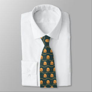 Hamburger Lover Cheeseburger Cute Tiled Pattern  Tie