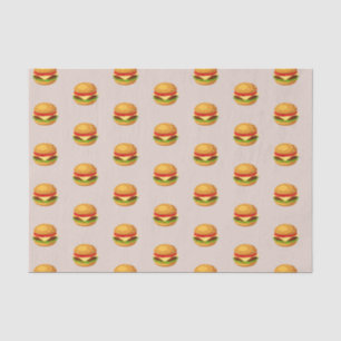 Hamburger Lover Cheeseburger Cute Tiled Pattern   Tissue Paper