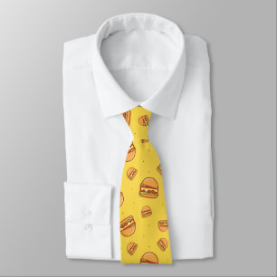 Hamburger Lover Cute Tiled Pattern    Tie