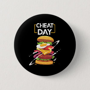 Hamburger Lover Gift Fast Food Gym Workout Cheat D 2 Inch Round Button
