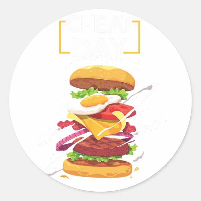 Hamburger Lover Gift Fast Food Gym Workout Cheat D Classic Round Sticker (Front)