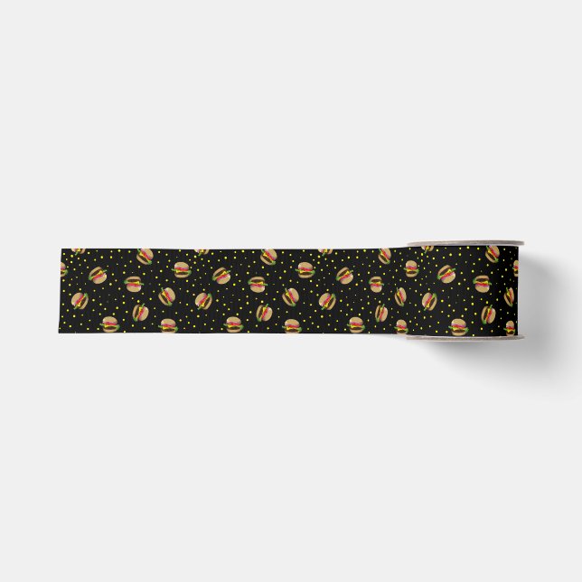 hamburger pattern grosgrain ribbon (Front)