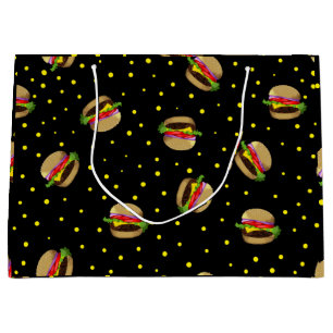 hamburger pattern large gift bag