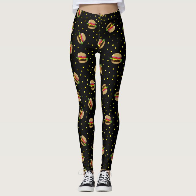 hamburger pattern leggings (Front)