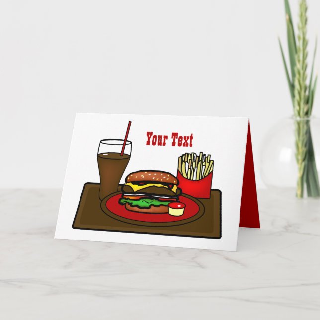 Hamburger Platter Greeting Card (Front)