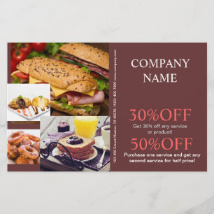 hamburger sandwich private chef catering flyer