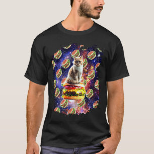 Hamburger Space Cat On Burger T-Shirt