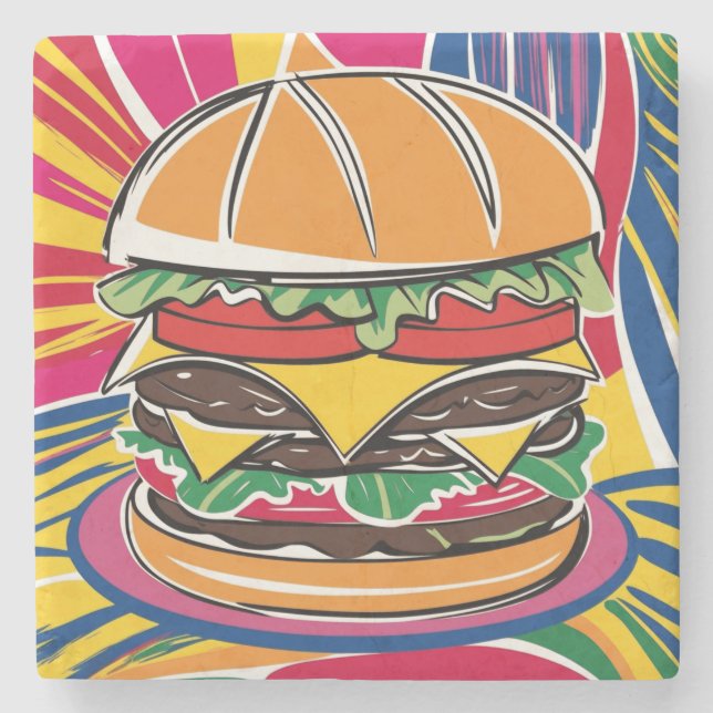 Hamburger Stone Coaster (Front)