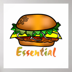 Hamburgers are Essential Poster