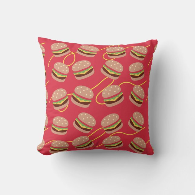hamburgers throw pillow (Front)
