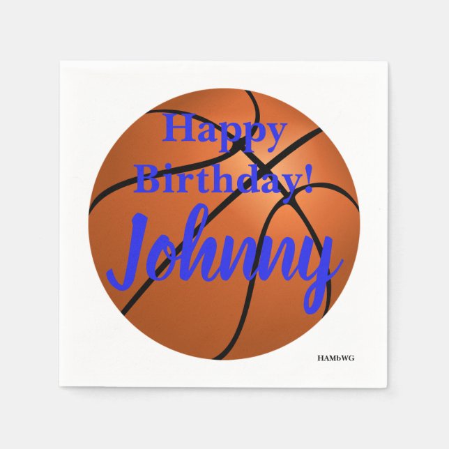 HAMbWG - Basketball Personalized Napkin (Front)