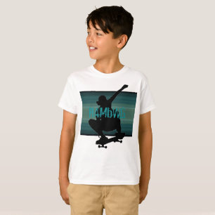 HAMbWG - Children's  T Shirt -  Teal  Skate Boarde
