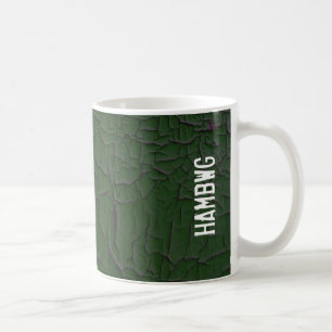 HAMbWG - Coffee Mug - Green Crackle Paint