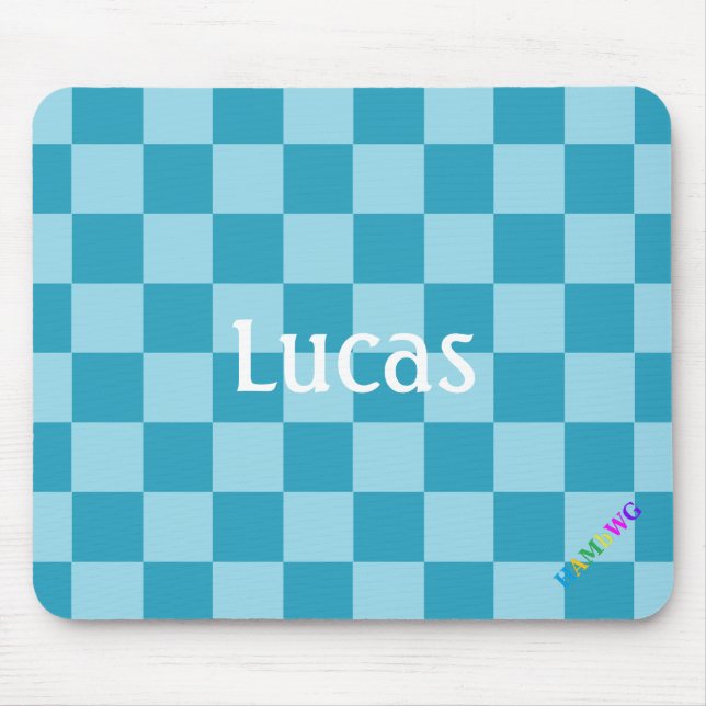 HAMbWG - Computer Mouse - Aqua Chequered Pad (Front)