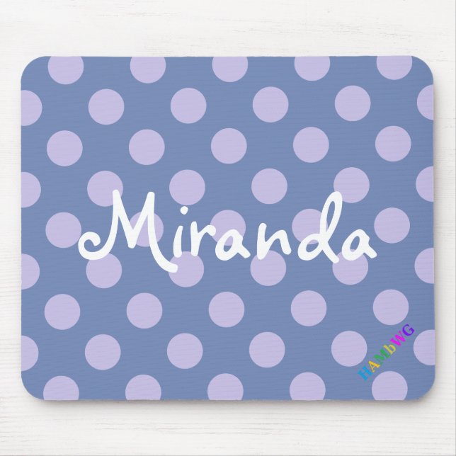 HAMbWG - Computer Mouse - Lilac Polka Dots Pad (Front)