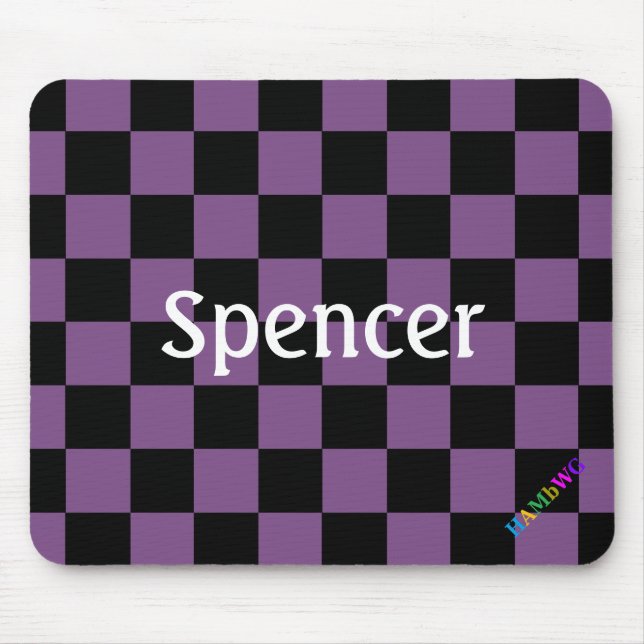 HAMbWG - Computer Mouse - Purple Chequered Mouse Pad (Front)