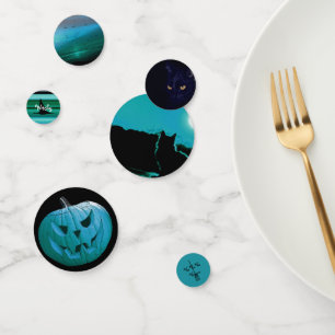 HAMbWG - Confetti de table - Chat d'Halloween Turq