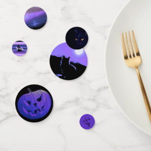 HAMbWG - Confettis de table - Chat Halloween viole