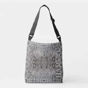 HAMbWG Cross Body Bag or Tote - B W Snakeskin Dsgn