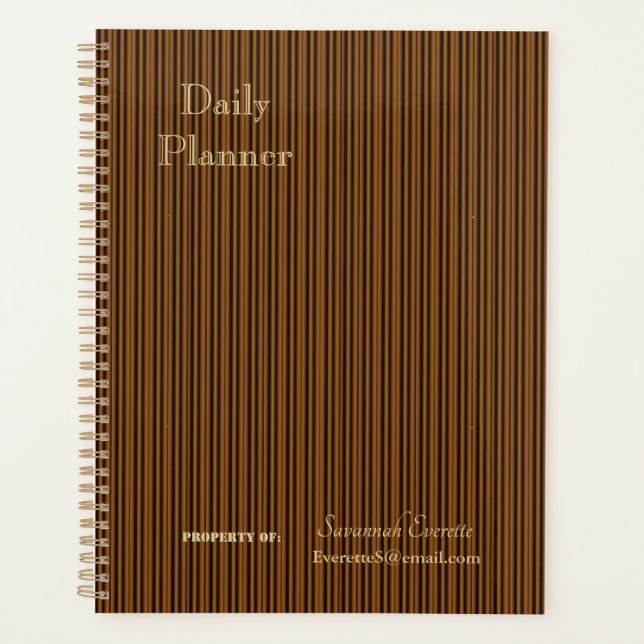 HAMbWG - Daily Planner - Amber Stripe (Front)