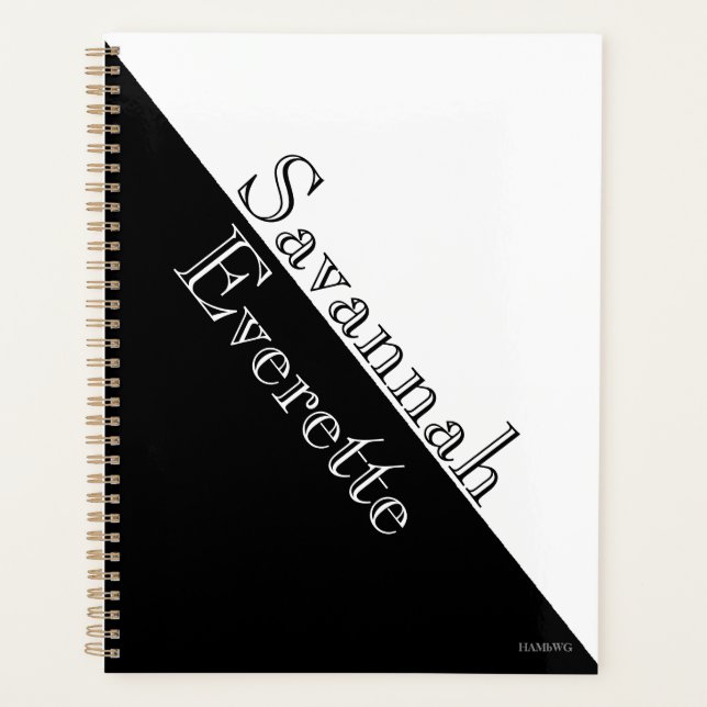 HAMbWG - Daily Planner - Black & White (Front)