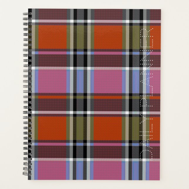 HAMbWG - Daily Planner - Orange/Pink Plaid (Front)