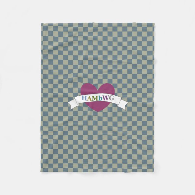 HAMbWG - Fleece Blanket - Gingham W Heart (Front)