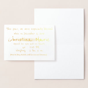HAMbWG - Gold Foil Card - Baby Announcement!