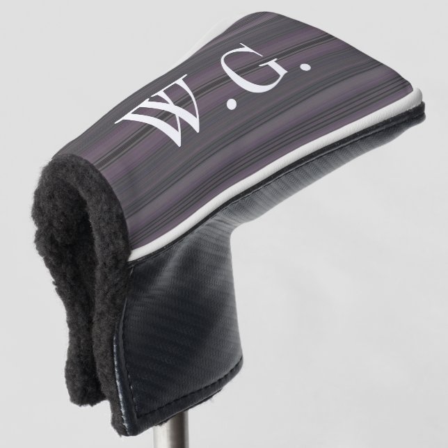 HAMbWG Golf Iron Head Cover - Lavender Stripes (3/4 Front)