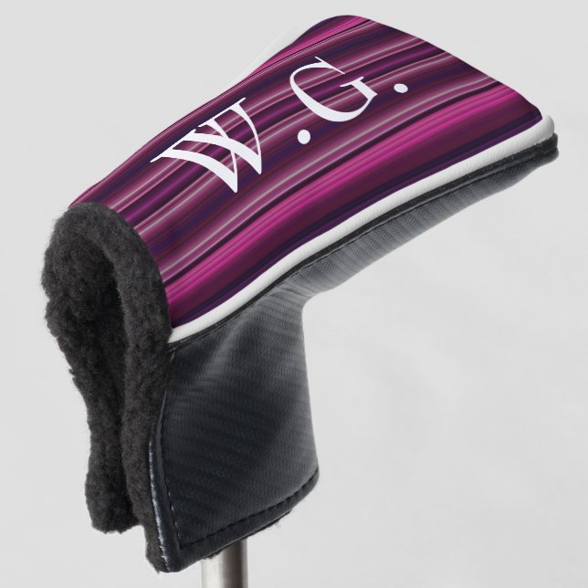 HAMbWG Golf Iron Head Cover - Pink Agate Stripes (3/4 Front)