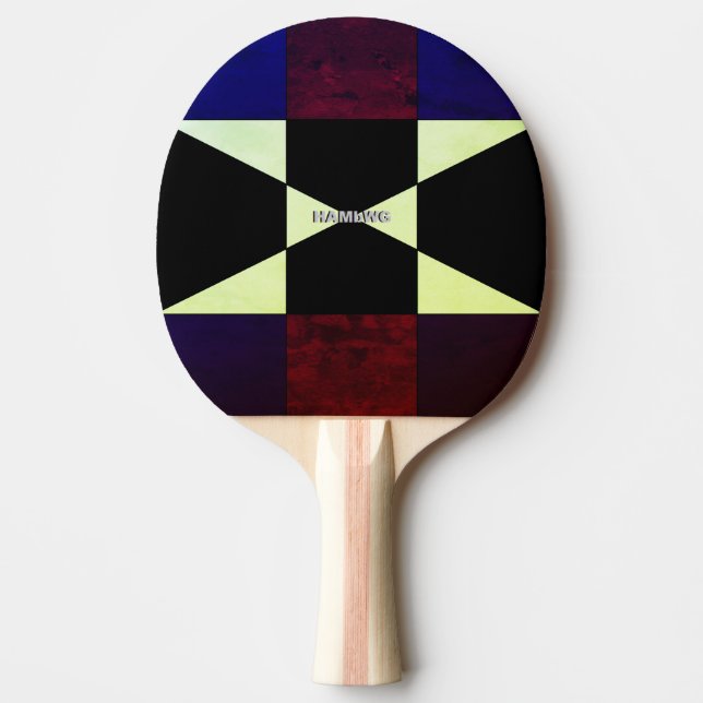 HAMbWG Hot Colours, Mod 1970's enhanced graphic Ping Pong Paddle (Front)