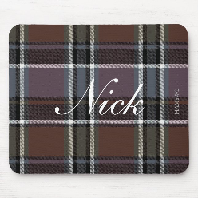 HAMbWG - Mousepad -Brown Plaid (Front)