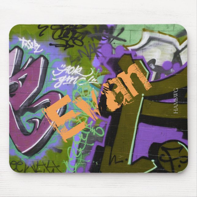 HAMbWG - Mousepad - Purple & Green Graphiti (Front)