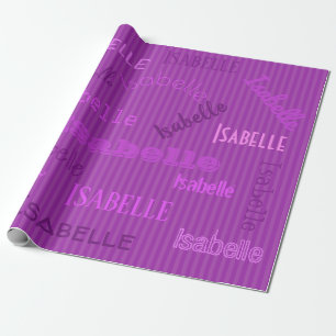 HAMbWG Name Plum Purple Stripe Wrapping Paper