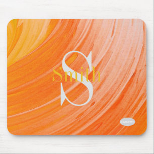 HAMbWG - Orange Swirl Monogram Mouse Pad