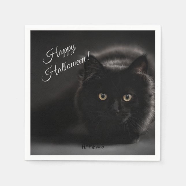 HAMbWG - Paper Napkin - Black Cat (Front)
