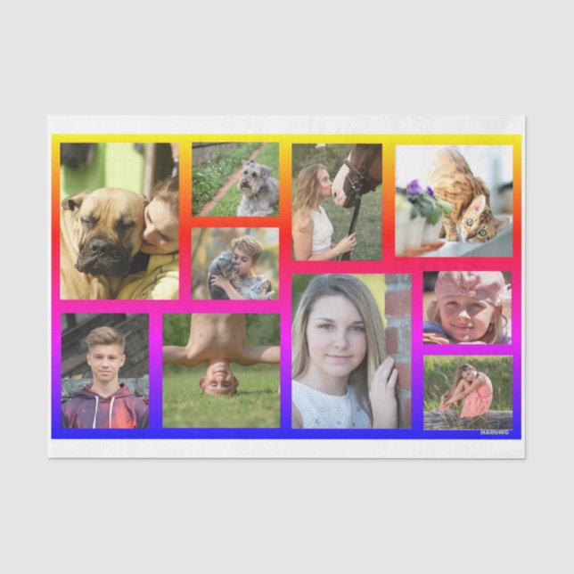 HAMbWG - Photo Collage with Rainbow Framing Tissue Paper (Front)