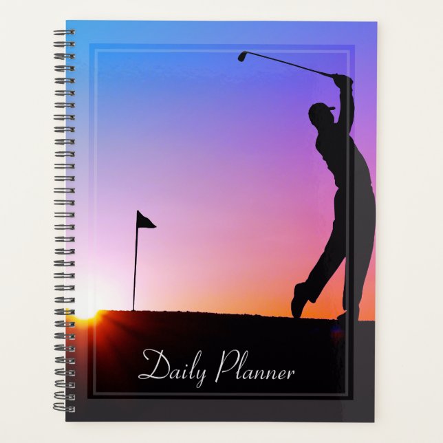 HAMbWG - Photo Daily Planner - Golfer in Sunset (Front)