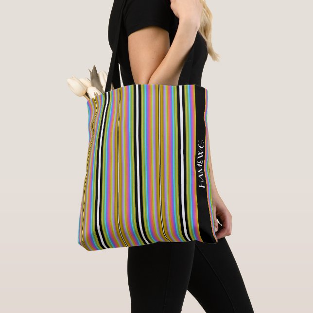 HAMbWG - Sac fourre-tout - Neon Art Neuveau Stripe (De près)