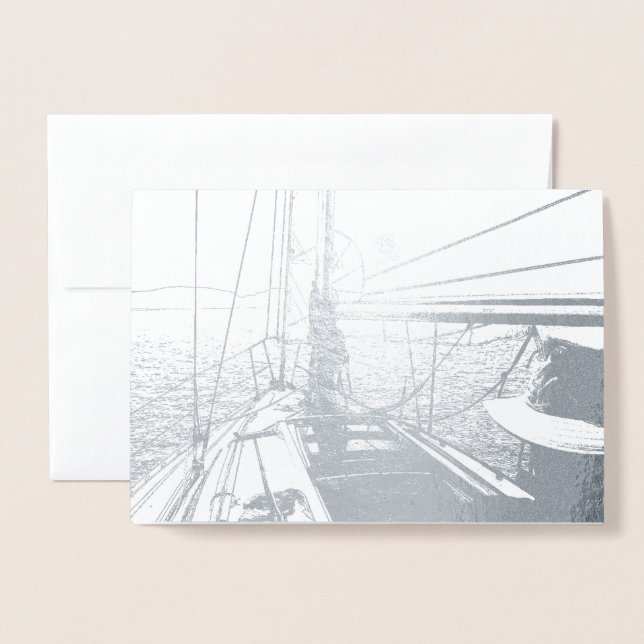 HAMbWG - Silver Foil Card - Sailing (Front With Envelope)