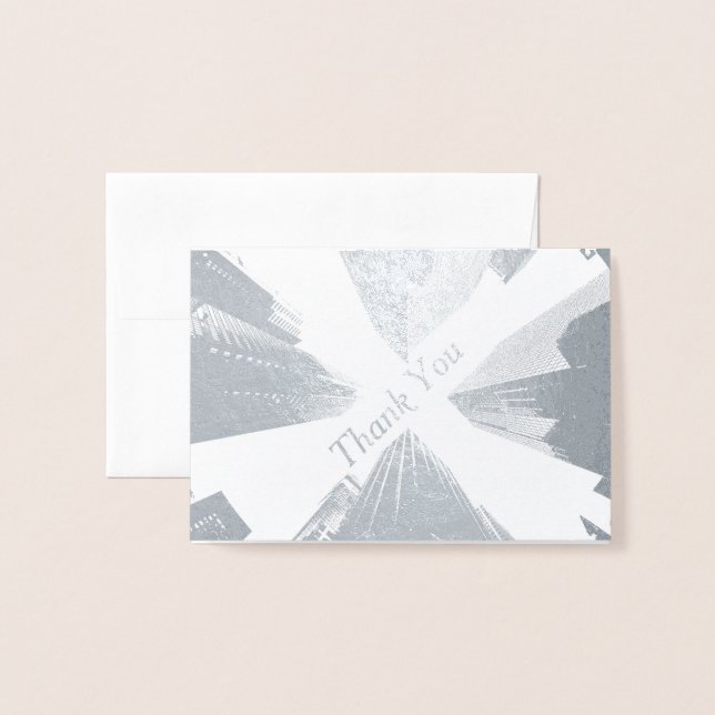 HAMbWG - Silver Foil Card - Thank You - City (Front With Envelope)