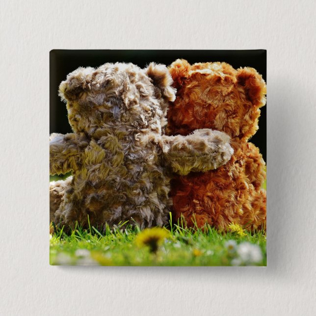 HAMbWG - Square Button - Teddy Bear Friends (Front)